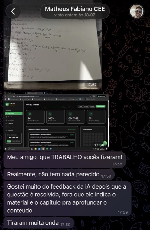 Depoimento de aluno do QBizu Petro